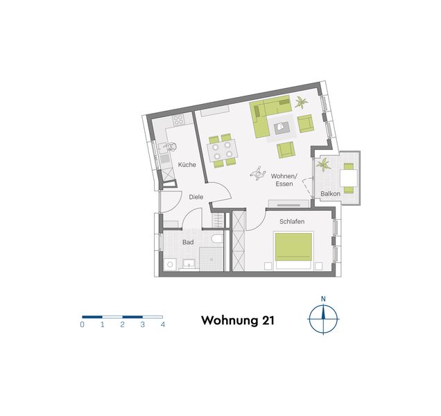 2-Zimmer im Obergeschoss